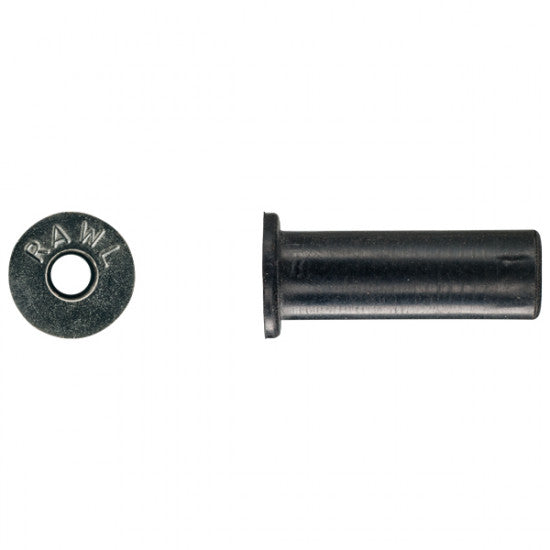 Rawlplug M6/27 præsenteret med emballage, viser mål og specifikationer