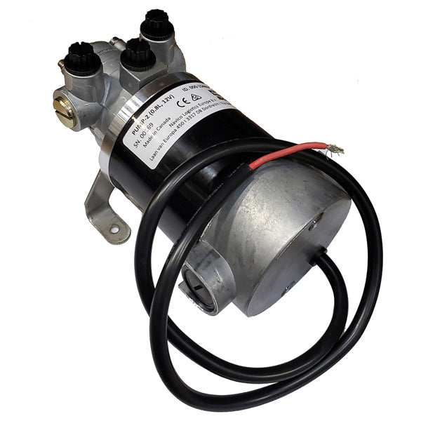 Simrad Pump-5 24V autopilot pumpe set fra siden, klar til installation.