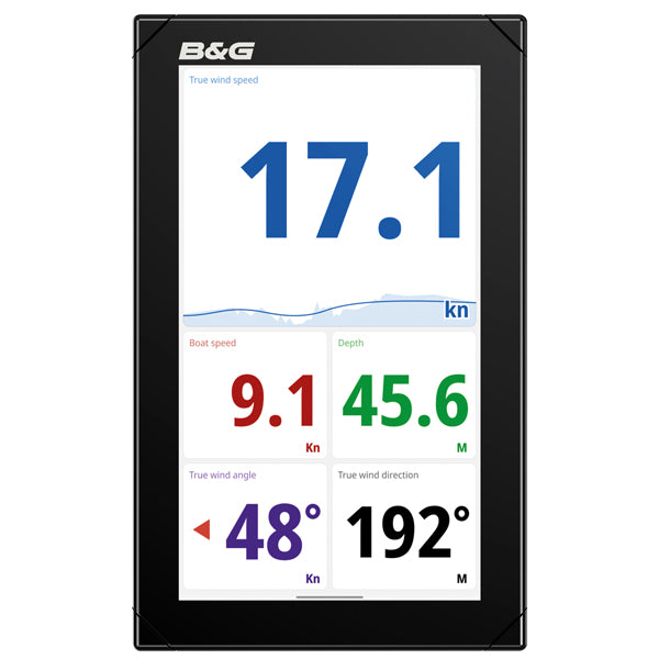 B&G Nemesis 9 sejldisplay set foran med tydelig skærm