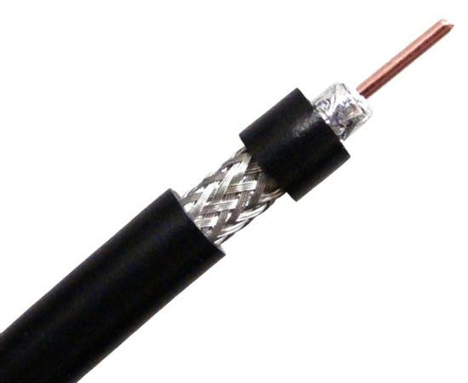 VHF kabel RG58 fra 1852, sort 6mm, rullet til 100m