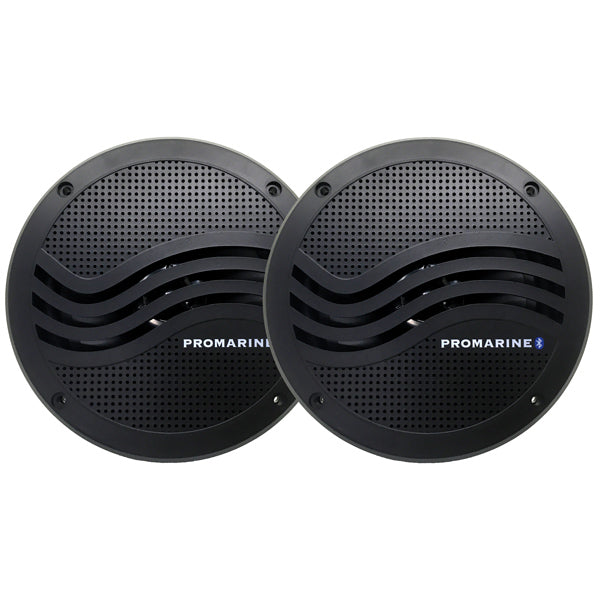 Promarine bluetooth højtaler slave sæt set forfra i sort farve.