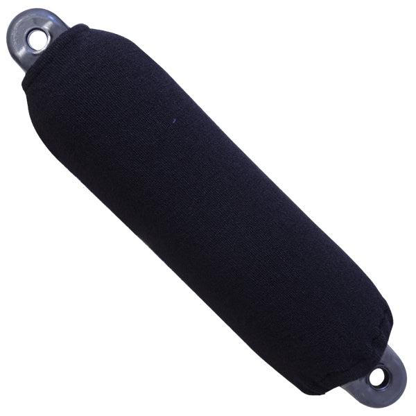 Fendequip fenderovertræk i sort, set fra siden, passer til bådfender 8x22 cm