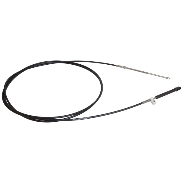 Riviera kontrol kabel F36 til Mercruiser Mercury, 11 fod, præsenteret med en båd i baggrunden.