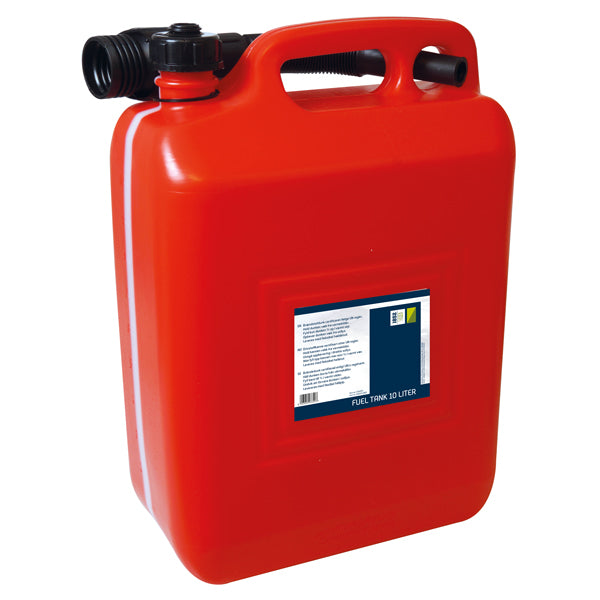 Brændstofdunk på hvid baggrund, 10 liters kapacitet fra 1852.