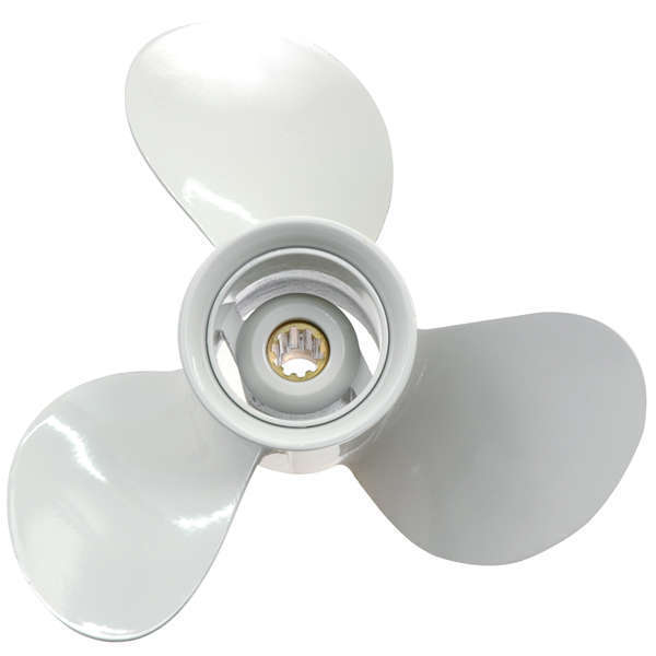 Polastorm Propel 10 1/4" x 13" propeller til Evinrude og Johnson, set fra siden.