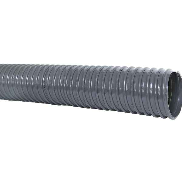 SeaTec spiralsugeslange 50mm grå, 3 meter lang, liggende på hvid baggrund.