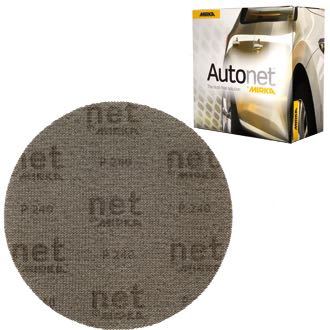 Mirka autonet grip Ø150mm sandpapir, præsenteret i pakken med 50 stk.